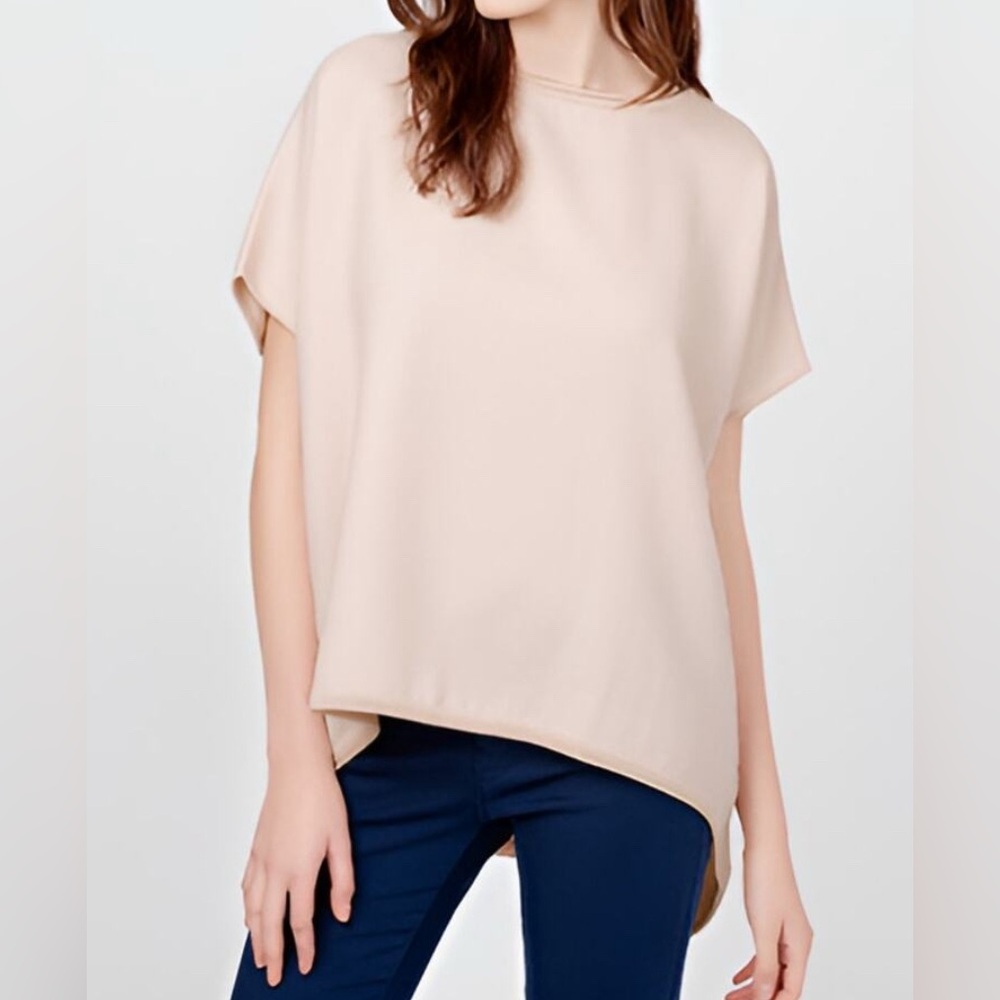 Cuyana 100% Baby Alpaca Oversized Boxy Short Sleeve Medium Weight Sweater